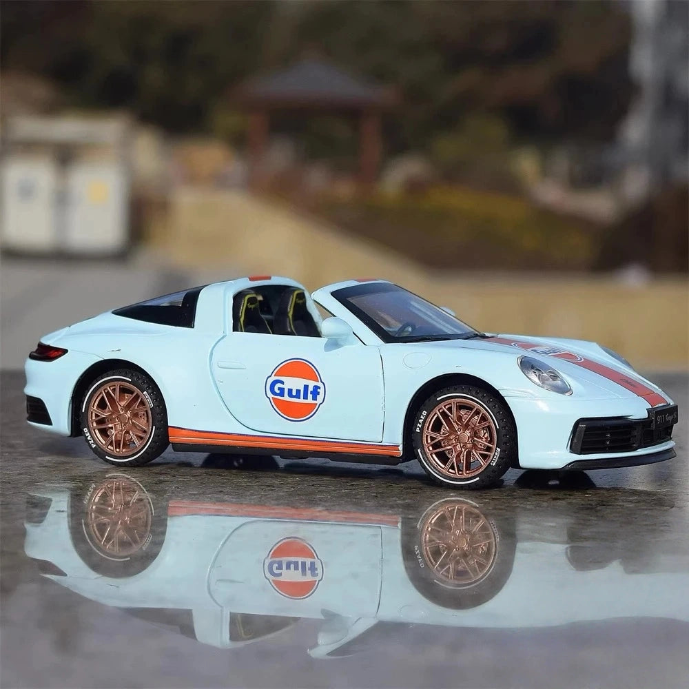 [TOY] 1:32 Porsche 2020 911 922 Targa 4S Cabriolet Gulf Model Car Die-Cast