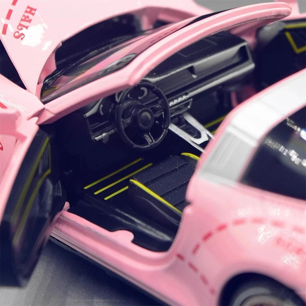 [TOY] 1:32 Porsche 2020 911 922 Targa 4S Cabriolet rosa Pig modellino di auto Die-Cast