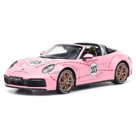 [TOY] 1:32 Porsche 2020 911 922 Targa 4S Cabriolet rosa Pig modellbil Die-Cast