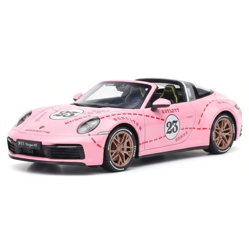 [TOY] 1:32 Porsche 2020 911 922 Targa 4S Cabriolet rosa Pig modellino di auto Die-Cast