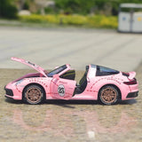 [TOY] 1:32 Porsche 2020 911 922 Targa 4S Cabriolet Pink Pig Model Car Die-Cast