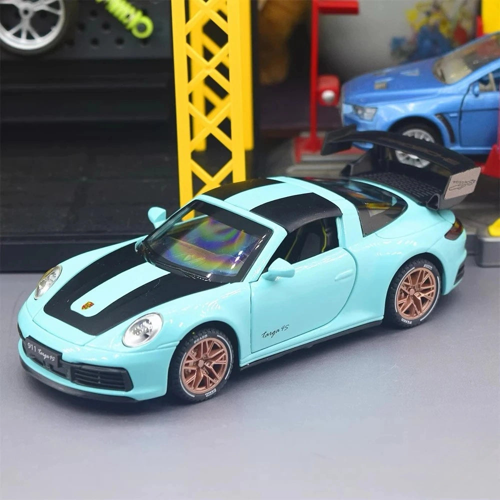 [TOY] 1:32 Porsche 2020 911 922 Targa 4S Coupe Blue Model Car Die-Cast