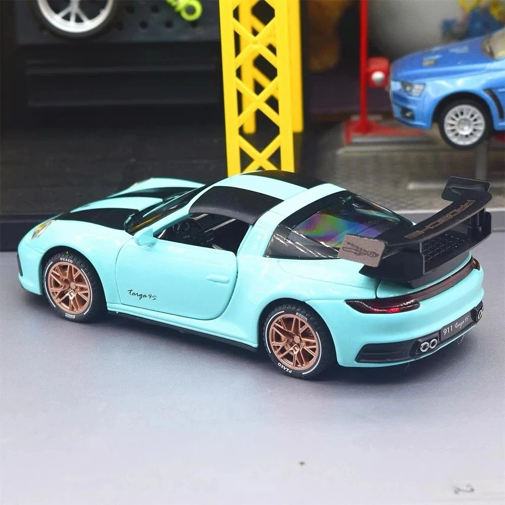 [TOY] 1:32 Porsche 2020 911 922 Targa 4S Coupe Blue Model Car Die-Cast