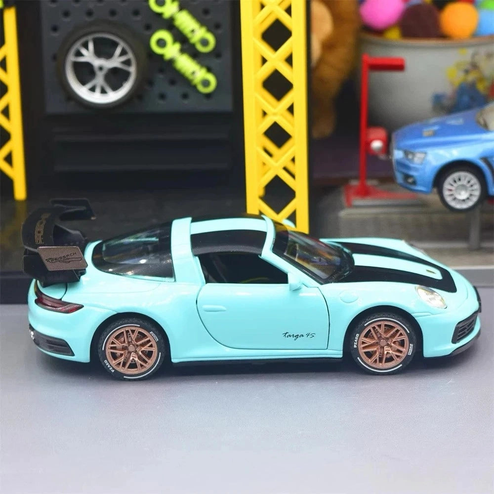 [TOY] 1:32 Porsche 2020 911 922 Targa 4S Coupe Blue Model Car Die-Cast