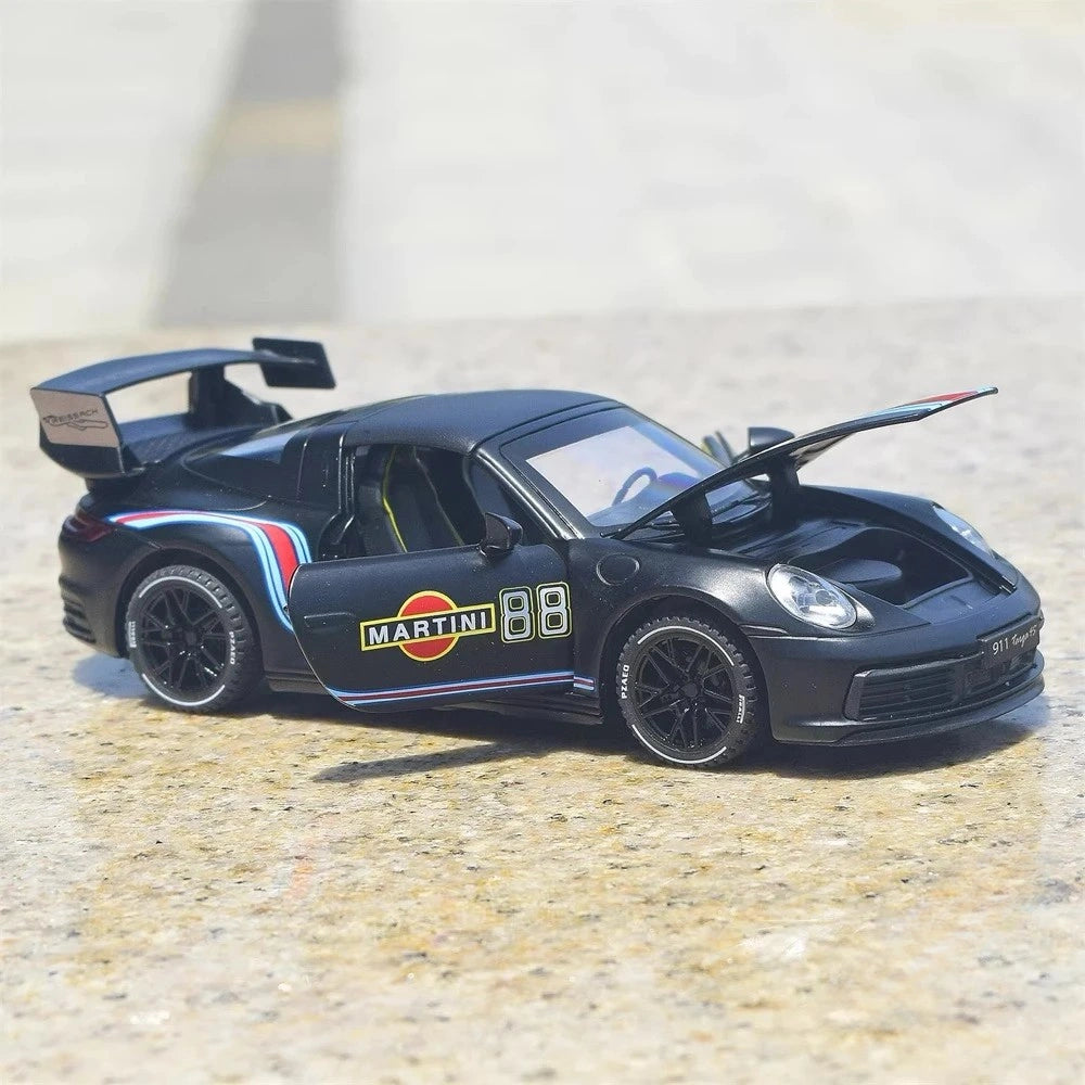 [TOY] 1:32 Porsche 2020 911 922 Targa 4S Coupe Martini Model Car Die-Cast