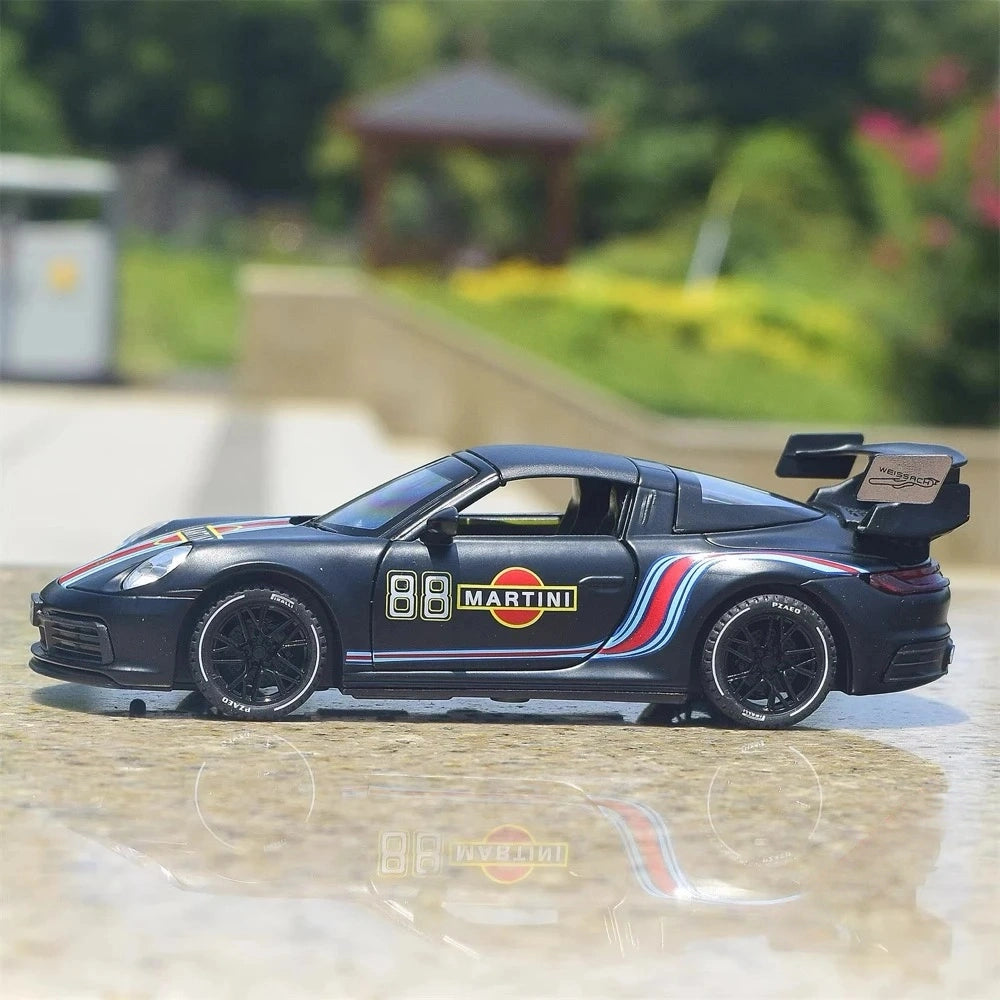 [TOY] 1:32 Porsche 2020 911 922 Targa 4S Coupe Martini modellino di auto Die-Cast