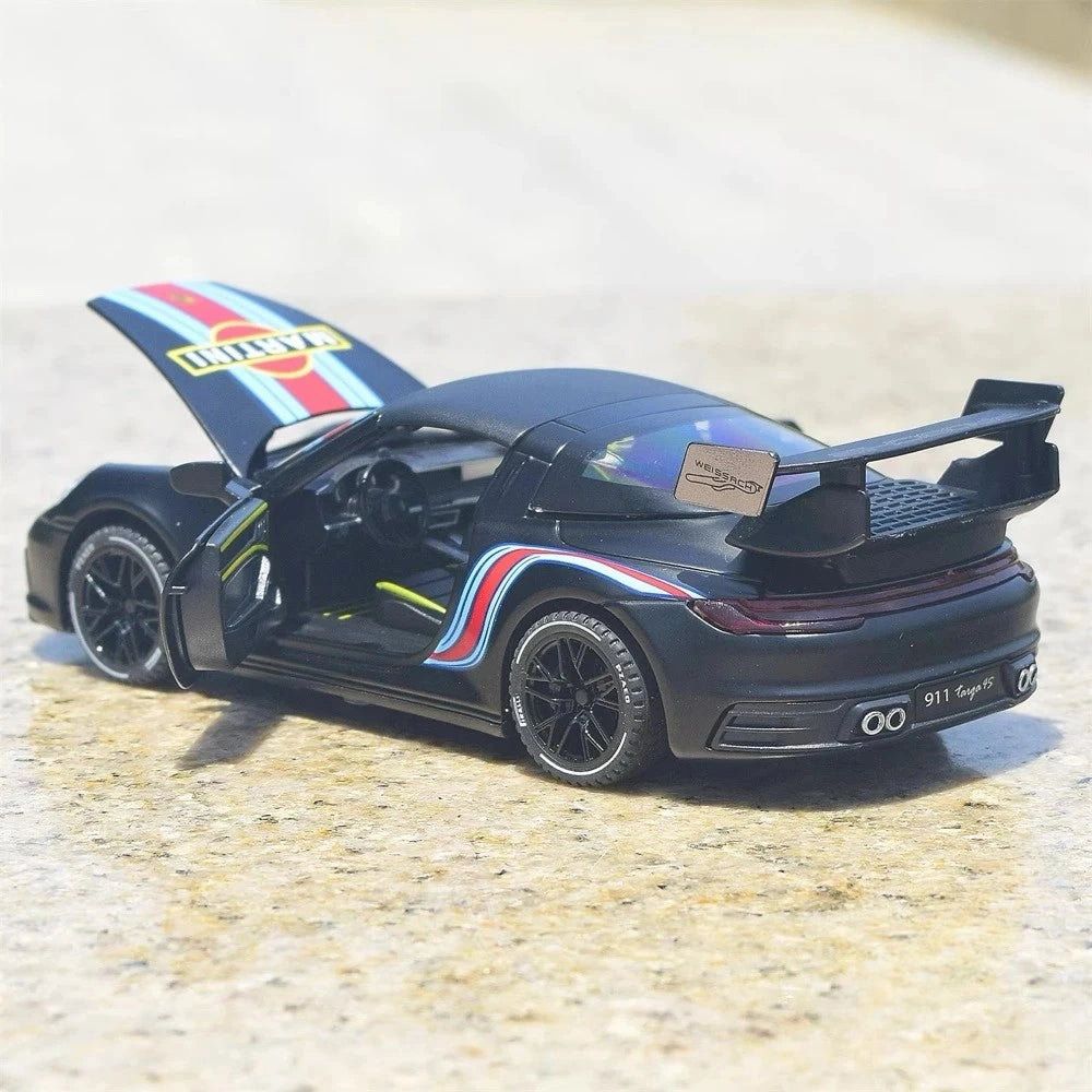 [TOY] 1:32 Porsche 2020 911 922 Targa 4S Coupe Martini Model Car Die-Cast