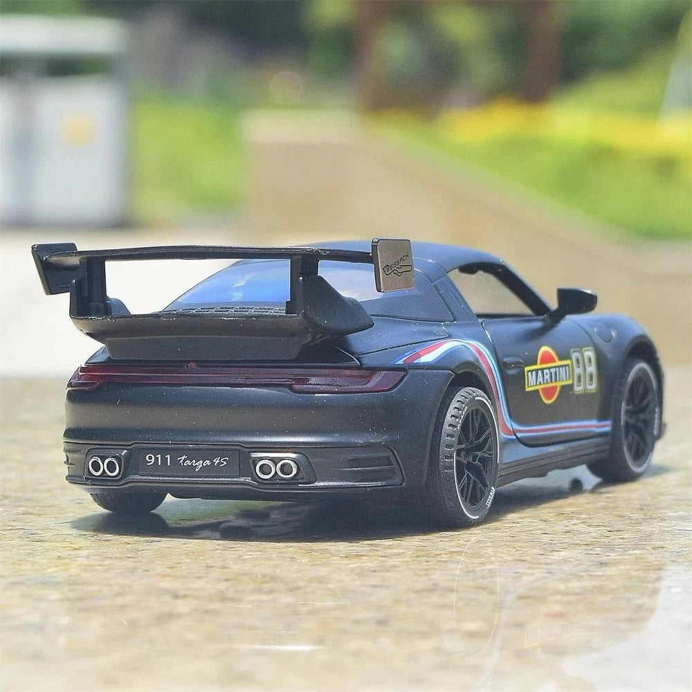 [TOY] 1:32 Porsche 2020 911 922 Targa 4S Coupe Martini Model Car Die-Cast