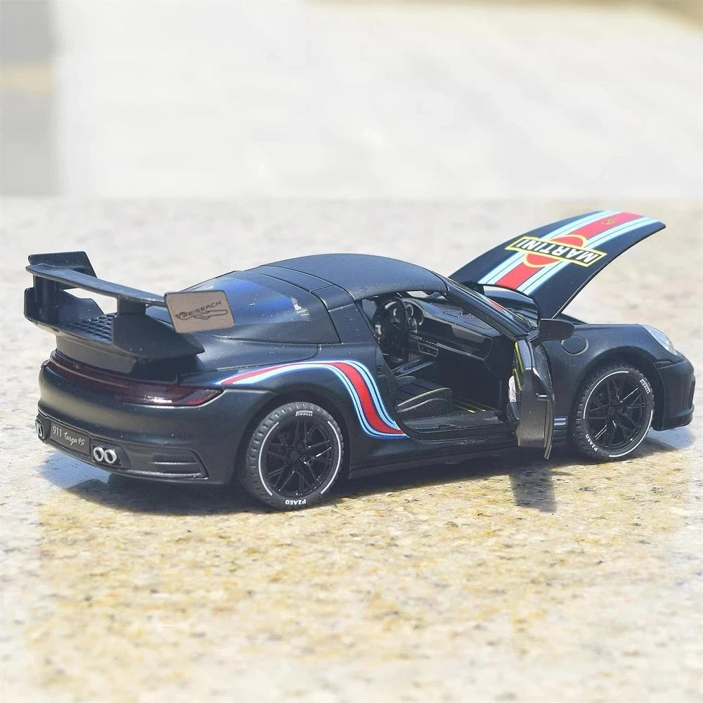 [TOY] 1:32 Porsche 2020 911 922 Targa 4S Coupe Martini Model Car Die-Cast