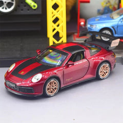 [TOY] 1:32 Porsche 2020 911 922 Targa 4S Coupe Red Model Car Die-Cast