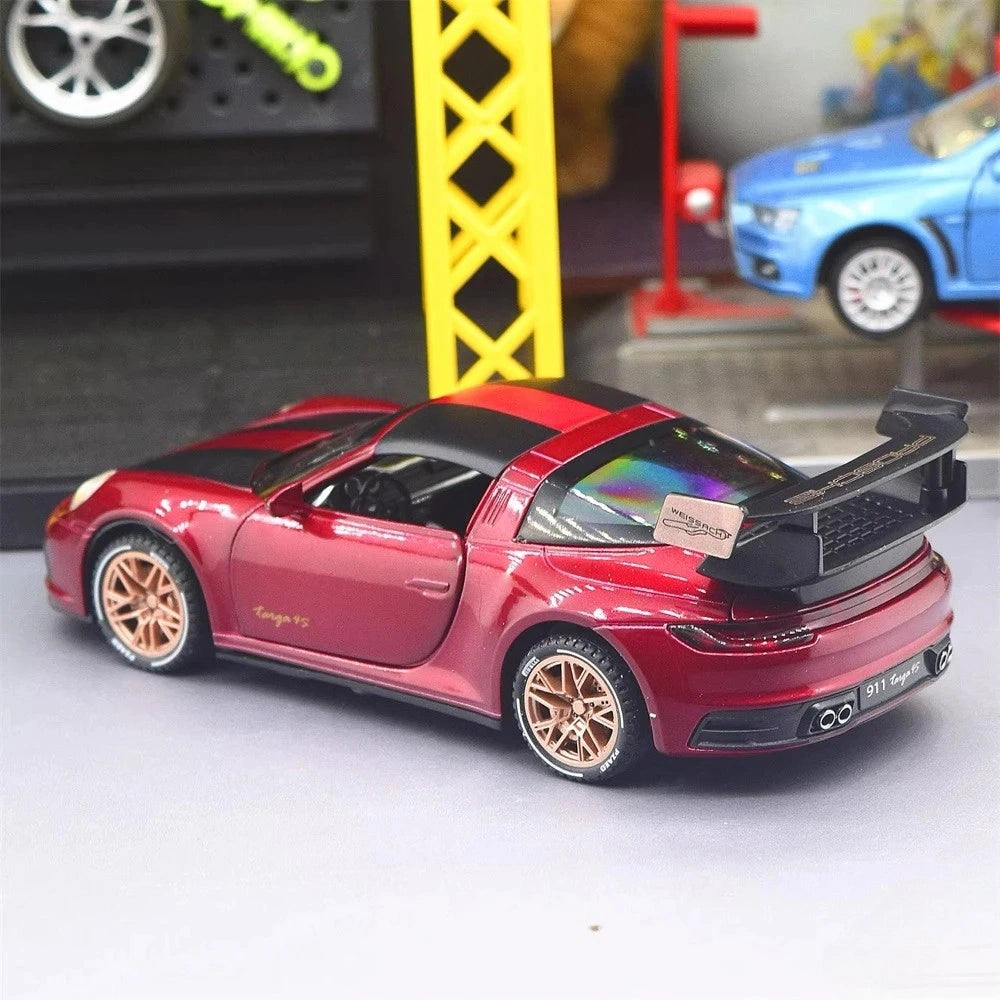 [TOY] 1:32 Porsche 2020 911 922 Targa 4S Coupe Red Model Car Die-Cast
