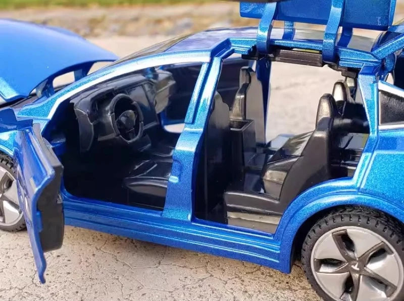 [TOY] 1:32 Tesla 2015 Model X blå modellbil Die-Cast