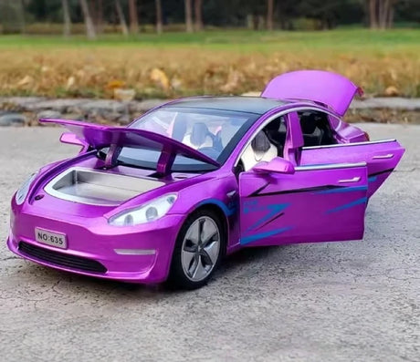 [TOY] 1:32 Tesla 2016 Model 3 lila modellbil Die-Cast