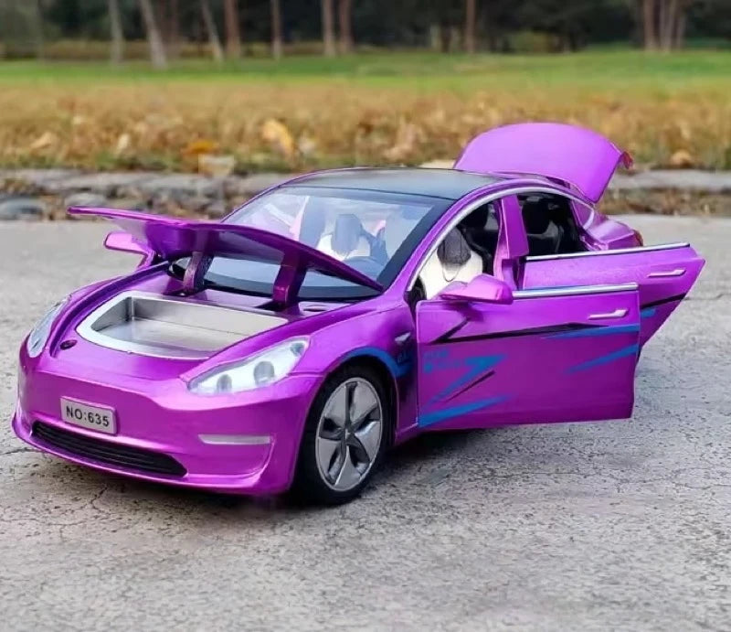 [TOY] 1:32 Tesla 2016 Model 3 Purple Model Car Die-Cast