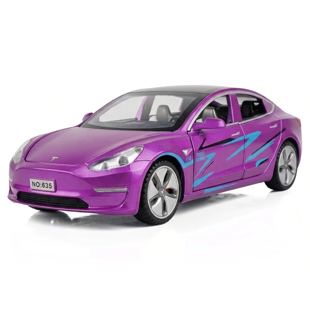[TOY] 1:32 Tesla 2016 Model 3 lila modellbil Die-Cast