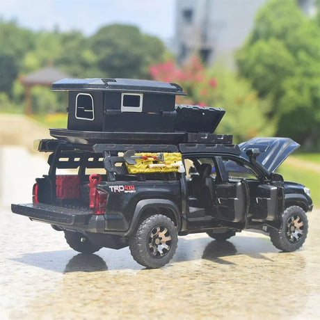 [TOY] 1:32 Toyota 2016 Tacoma TRD Off-Road Camping svart modellbil Die-Cast