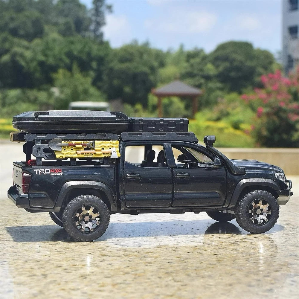 [TOY] 1:32 Toyota 2016 Tacoma TRD Off-Road Camping Black Model Car Die-Cast