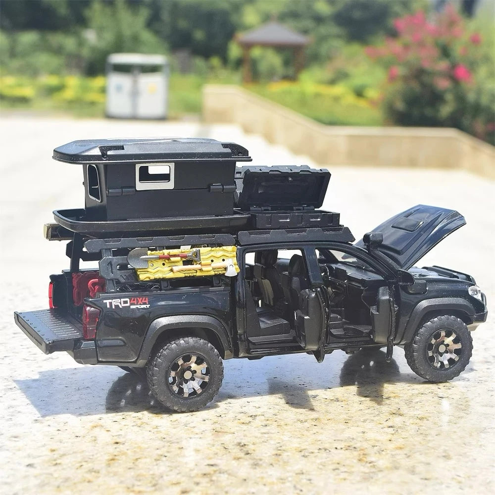 [TOY] 1:32 Toyota 2016 Tacoma TRD Off-Road Camping Black Model Car Die-Cast