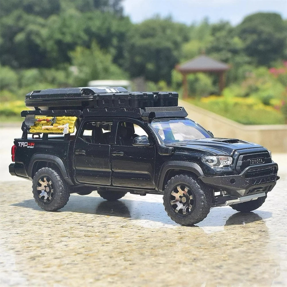 [TOY] 1:32 Toyota 2016 Tacoma TRD Off-Road Camping Black Model Car Die-Cast