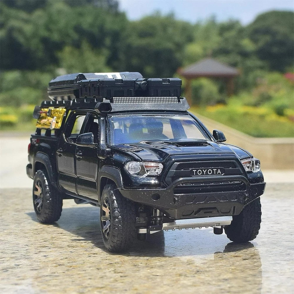 [TOY] 1:32 Toyota 2016 Tacoma TRD Off-Road Camping Black Model Car Die-Cast