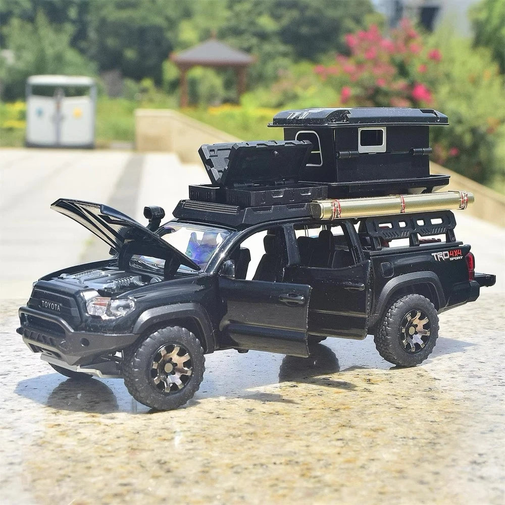 [TOY] 1:32 Toyota 2016 Tacoma TRD Off-Road Camping Black Model Car Die-Cast
