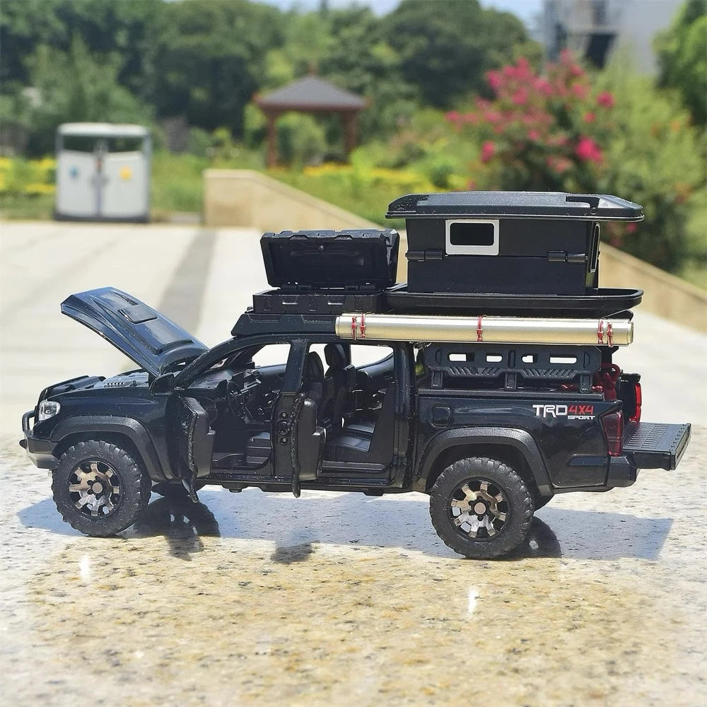 [TOY] 1:32 Toyota 2016 Tacoma TRD Off-Road Camping Black Model Car Die-Cast