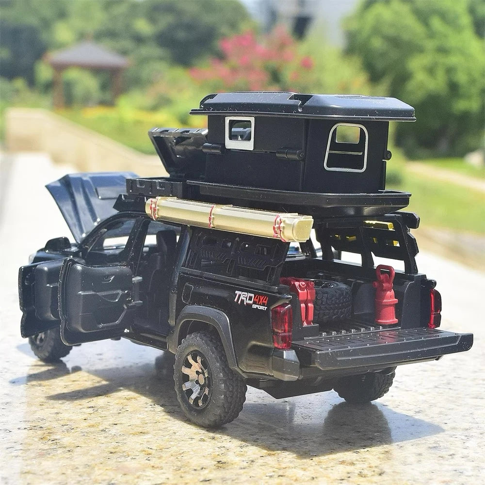 [TOY] 1:32 Toyota 2016 Tacoma TRD Off-Road Camping Black Model Car Die-Cast