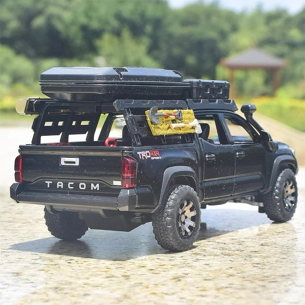 [TOY] 1:32 Toyota 2016 Tacoma TRD Off-Road Camping Black Model Car Die-Cast