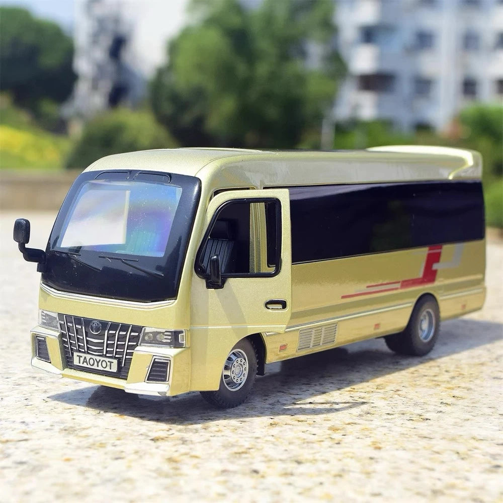 [TOY] 1:32 Toyota 2018 Coaster B80 Gold Model Car Die-Cast