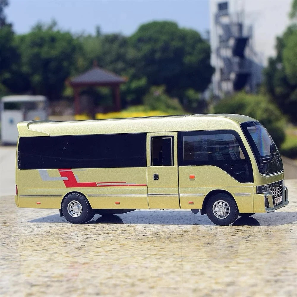 [TOY] 1:32 Toyota 2018 Coaster B80 Gold Model Car Die-Cast