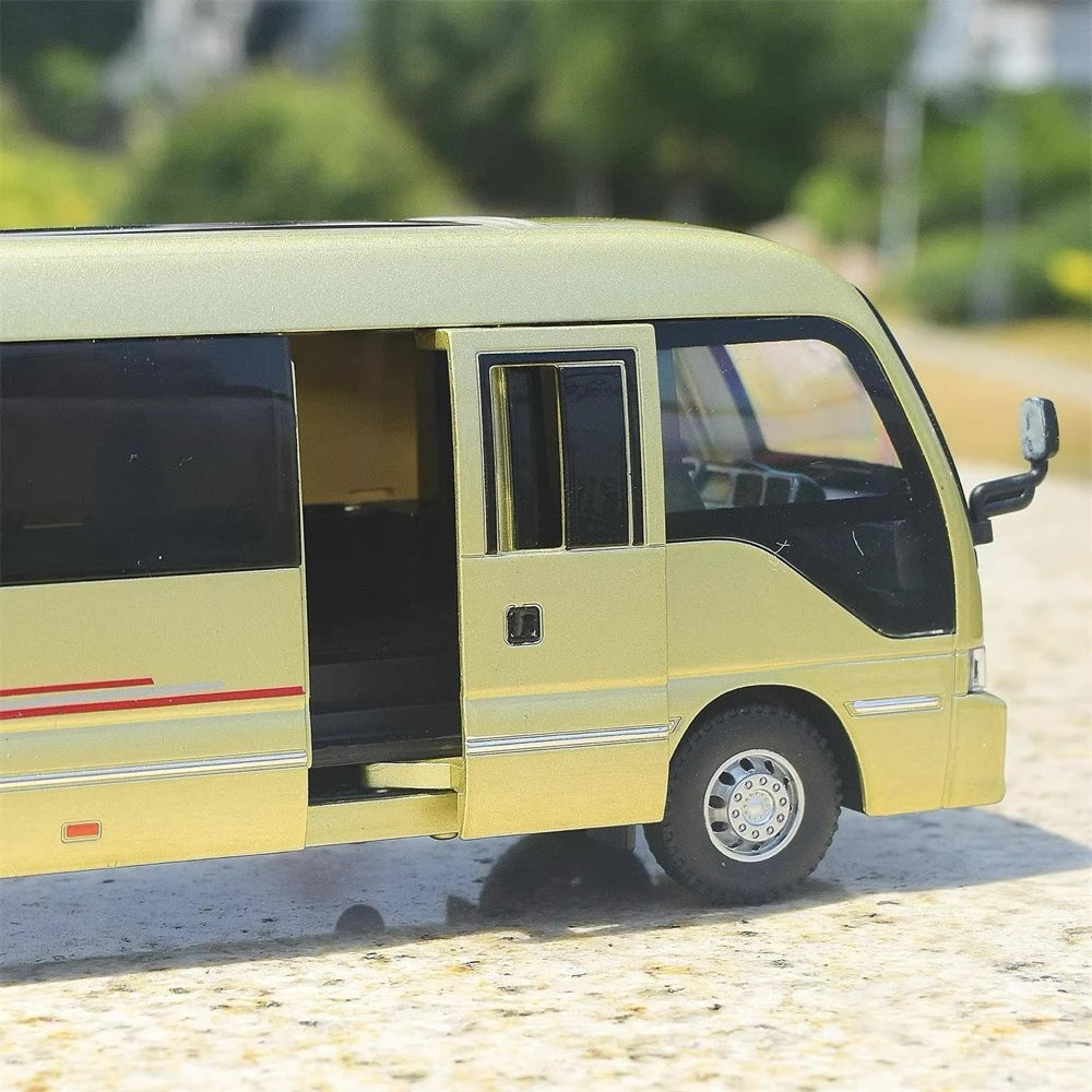 [TOY] 1:32 Toyota 2018 Coaster B80 Gold Model Car Die-Cast