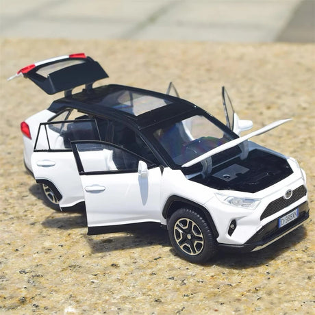 [TOY] 1:32 Toyota 2018 RAV4 XA50 vit modellbil Die-Cast