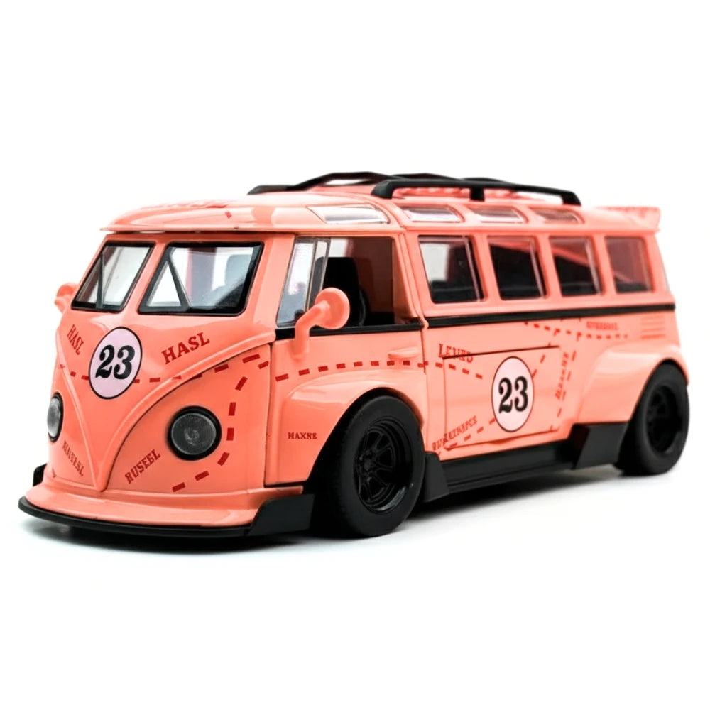 [TOY] 1:32 Volkswagen 1963 T1 Bus rose Pig voiture miniature Die-Cast