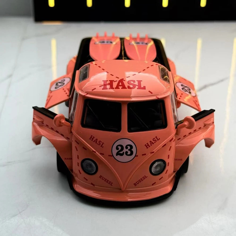 [TOY] 1:32 Volkswagen 1963 T1 Bus rose Pig voiture miniature Die-Cast