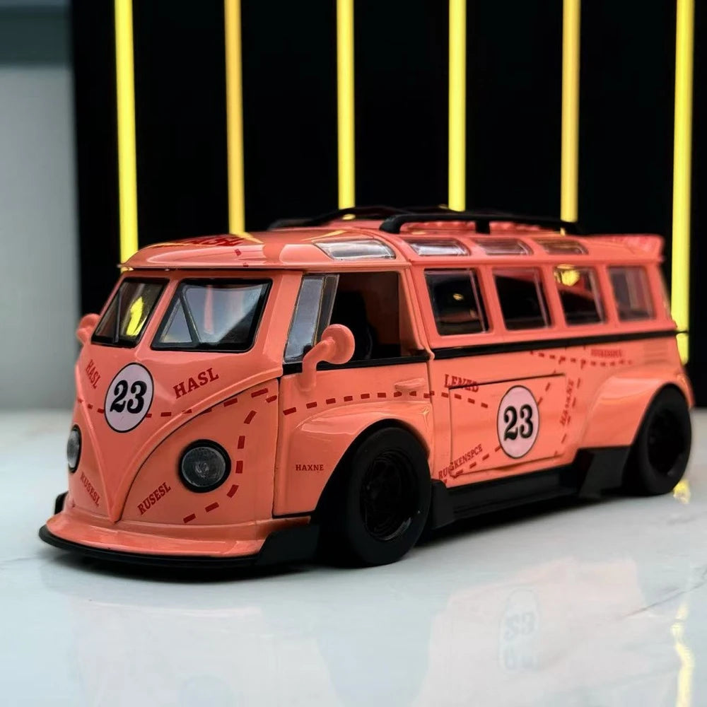 [TOY] 1:32 Volkswagen 1963 T1 Bus rose Pig voiture miniature Die-Cast