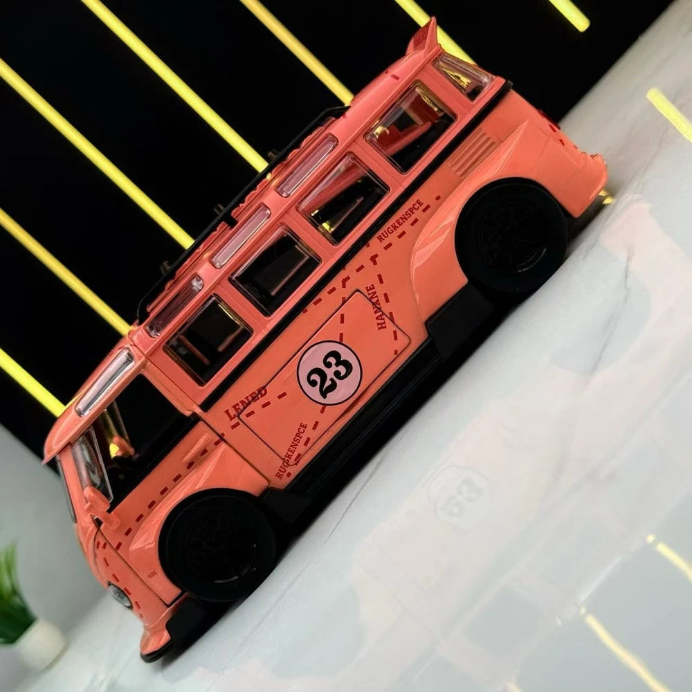 [TOY] 1:32 Volkswagen 1963 T1 Bus rose Pig voiture miniature Die-Cast