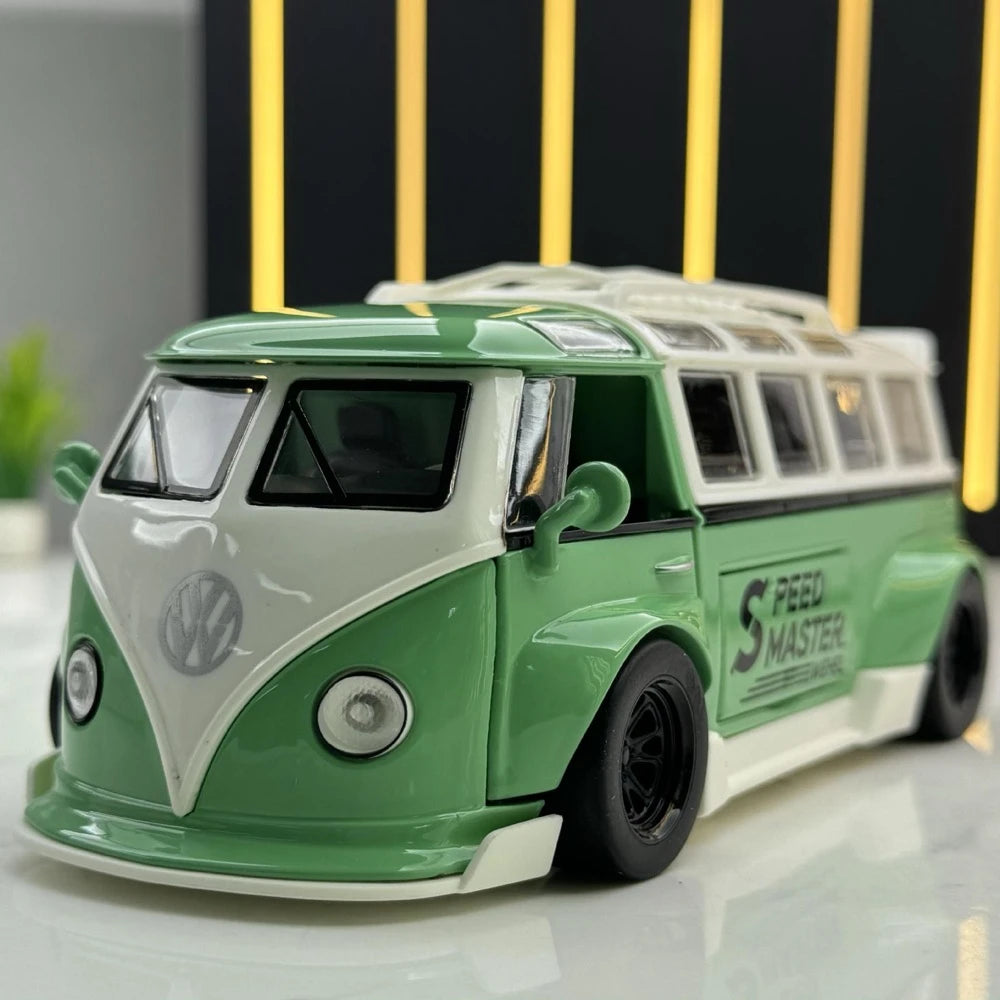 [TOY] 1:32 Volkswagen 1963 T1 Bus Speed Master Green Model Car Die-Cast