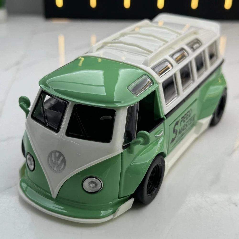 [TOY] 1:32 Volkswagen 1963 T1 Bus Speed Master Green Model Car Die-Cast