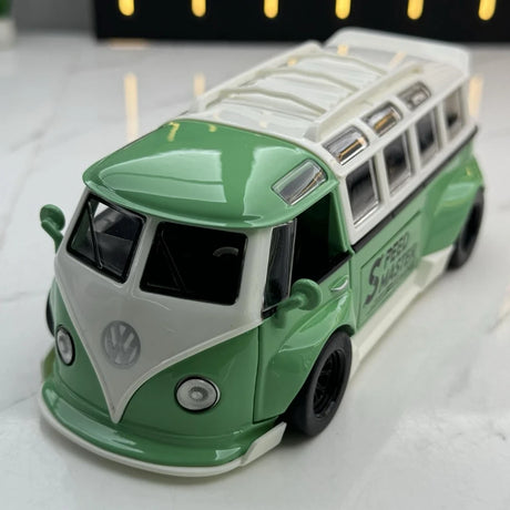 Volkswagen 1963 T1 Bus Speed Master Green 1:32 – نموذج عرض مصبوب، مصبوب.
