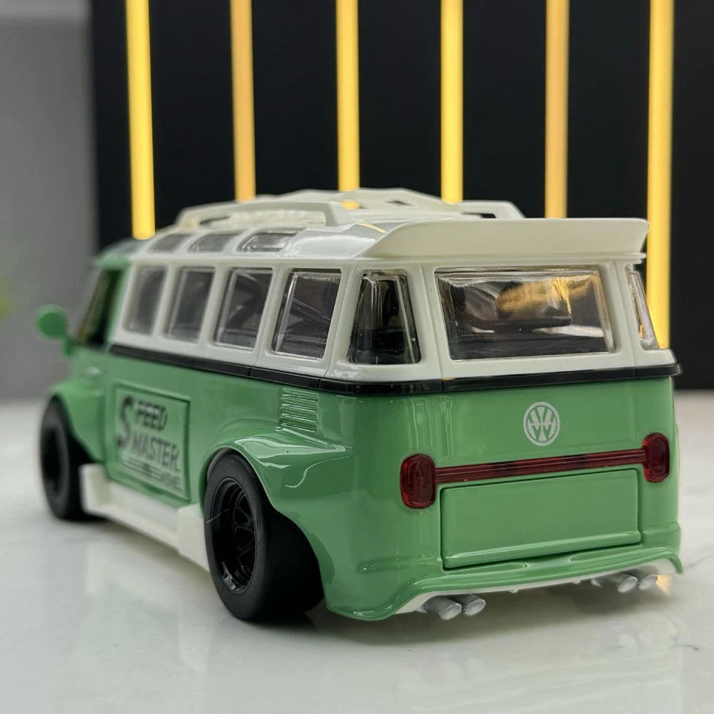 [TOY] 1:32 Volkswagen 1963 T1 Bus Speed Master Green Model Car Die-Cast