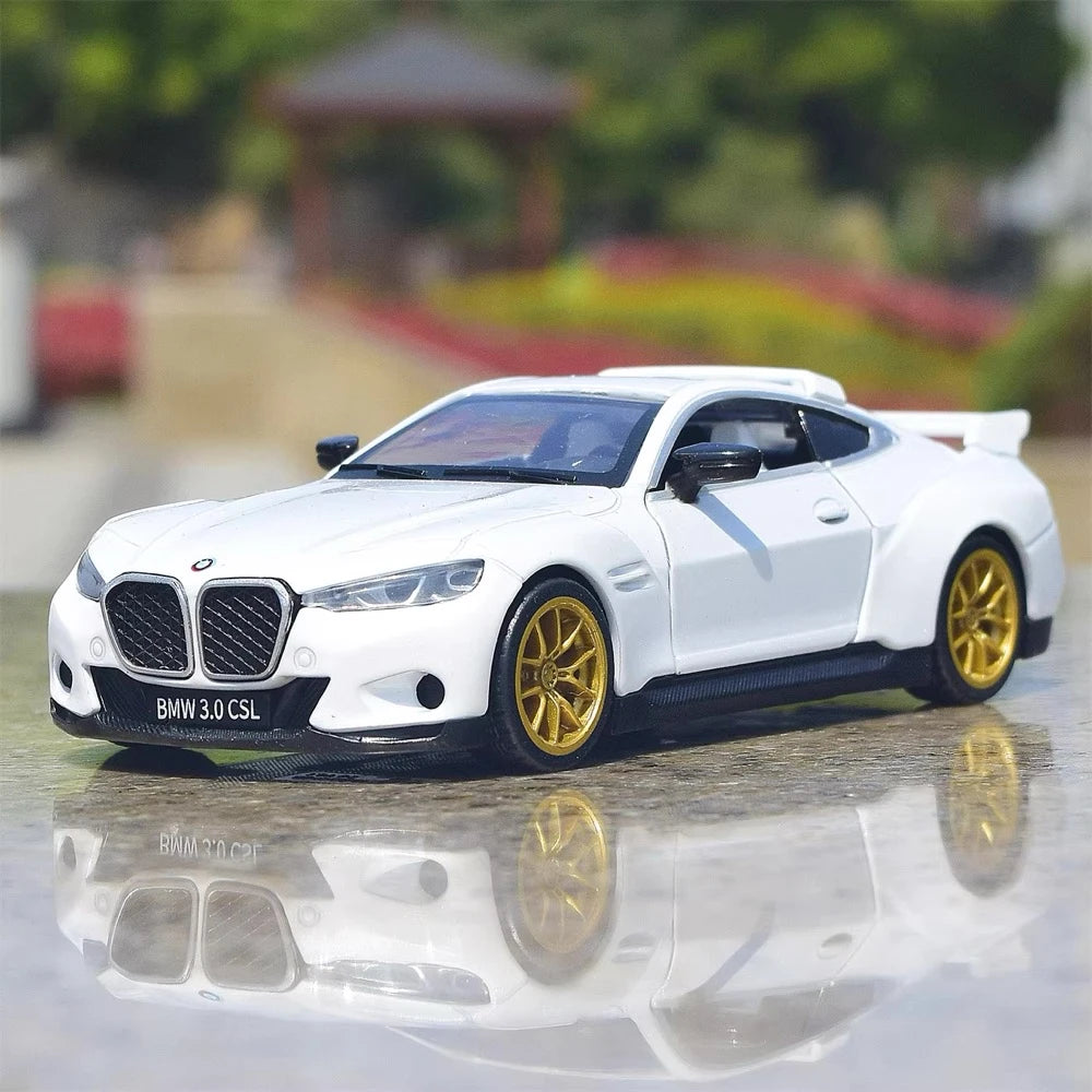 [TOY] 1:34 BMW 2022 G82 M4 3.0 CSL bianco modellino di auto Die-Cast