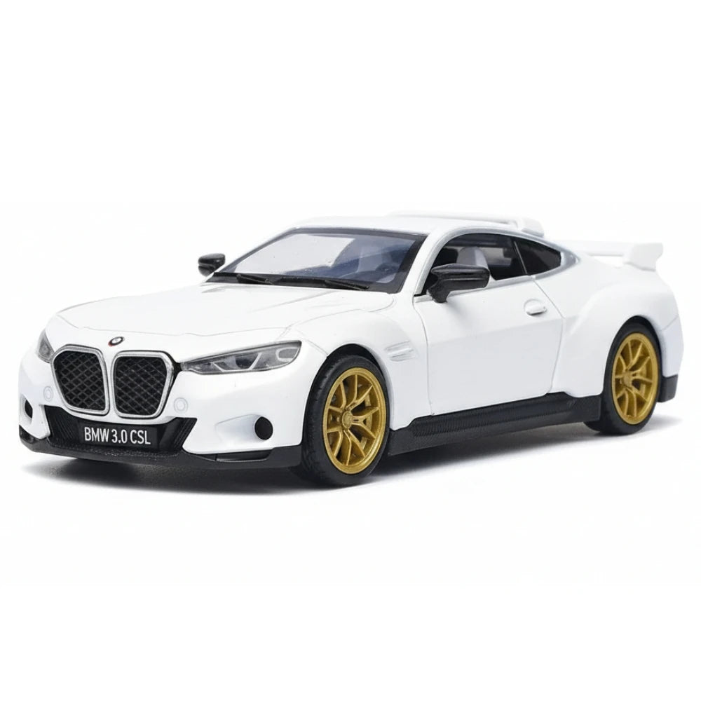 [TOY] 1:34 BMW 2022 G82 M4 3.0 CSL bianco modellino di auto Die-Cast