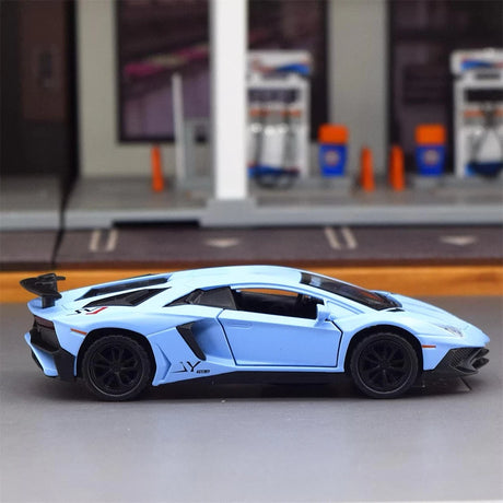 Lamborghini 2016 Aventador LP750-4 SV Blue 1:35 – Valuvalettu näyttömalli