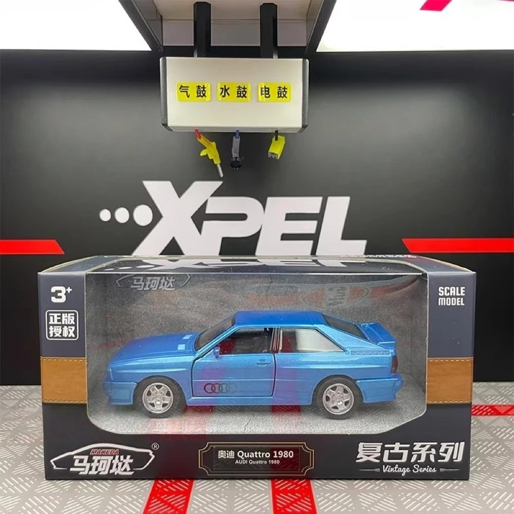 [TOY] 1:36 Audi 1980 Quattro blauw modelauto Die-Cast