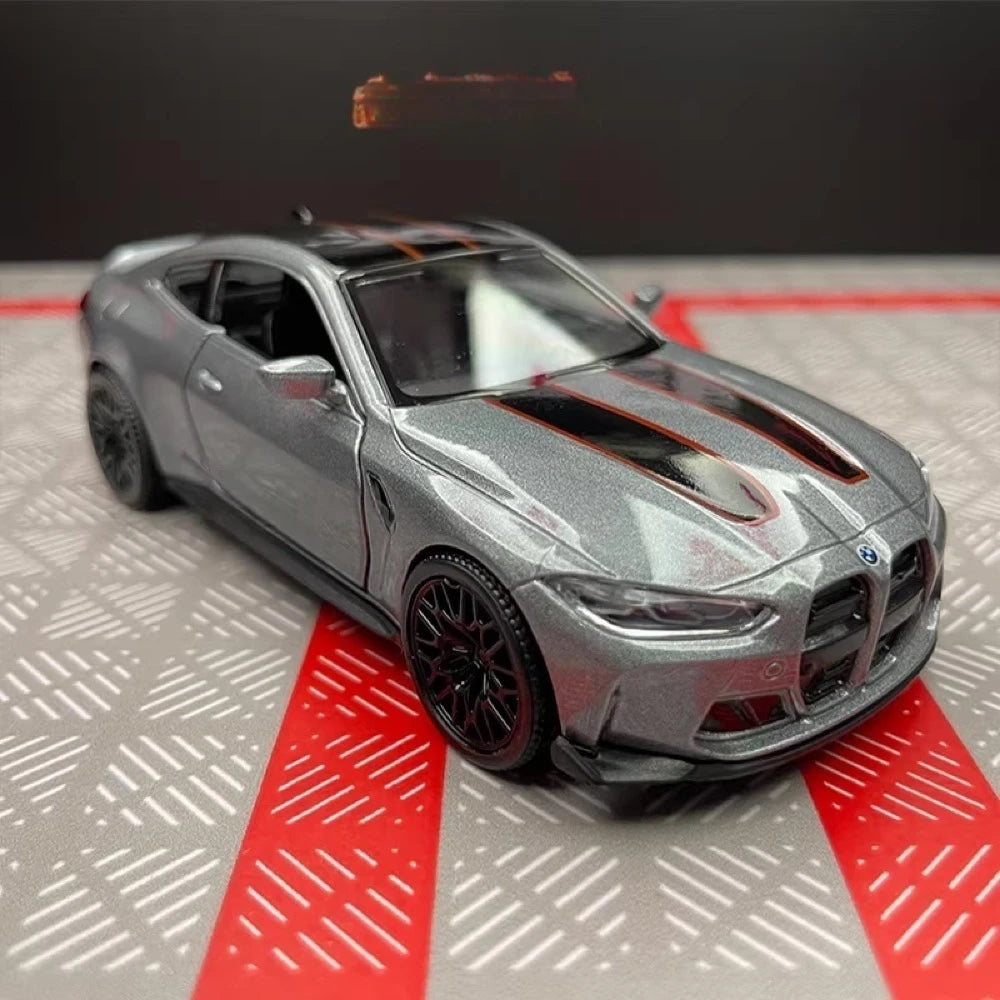 [TOY] 1:36 BMW 2023 G82 M4 CSL Gray Model Car Die-Cast