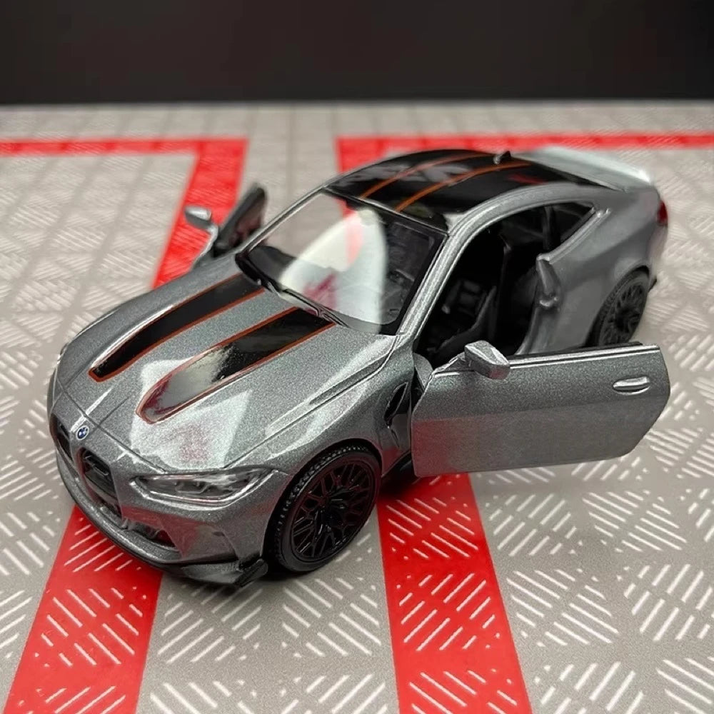 [TOY] 1:36 BMW 2023 G82 M4 CSL Gray Model Car Die-Cast