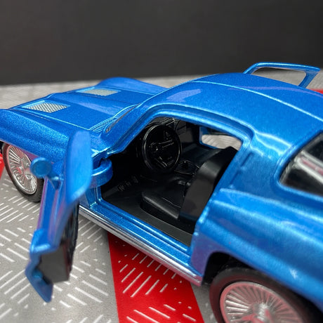 [TOY] 1:36 Chevrolet 1963 Corvette Sting Ray Blue Model Car Die-Cast