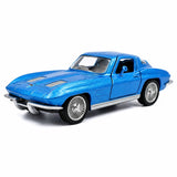 [TOY] 1:36 Chevrolet 1963 Corvette Sting Ray Blue Model Car Die-Cast