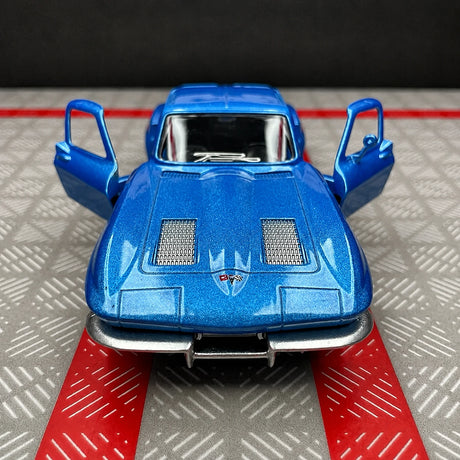 [TOY] 1:36 Chevrolet 1963 Corvette Sting Ray Blue Model Car Die-Cast