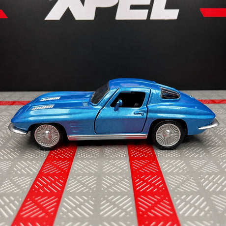 [TOY] 1:36 Chevrolet 1963 Corvette Sting Ray Blue Model Car Die-Cast